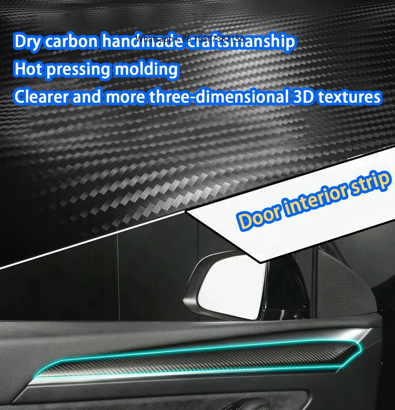 

Suitable forLexus ES300H 200 260 350 6-piece Set of Dry Carbon Fiber Display Front and Rear Door Panels