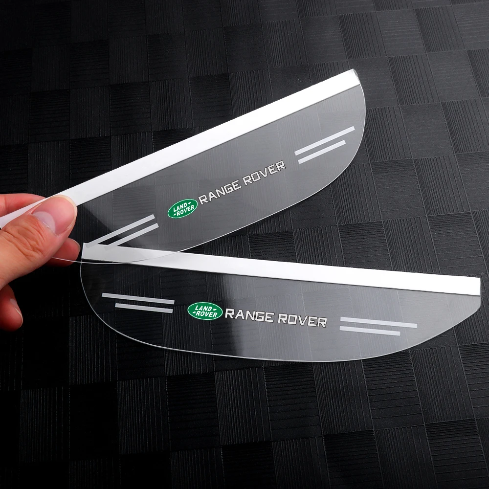 2Pcs PVC Car Styling Rearview Mirror Rain Eyebrow Shield Sun Shade Sticker For Land Rover Range Rover Evoque Vogue Defender SVR