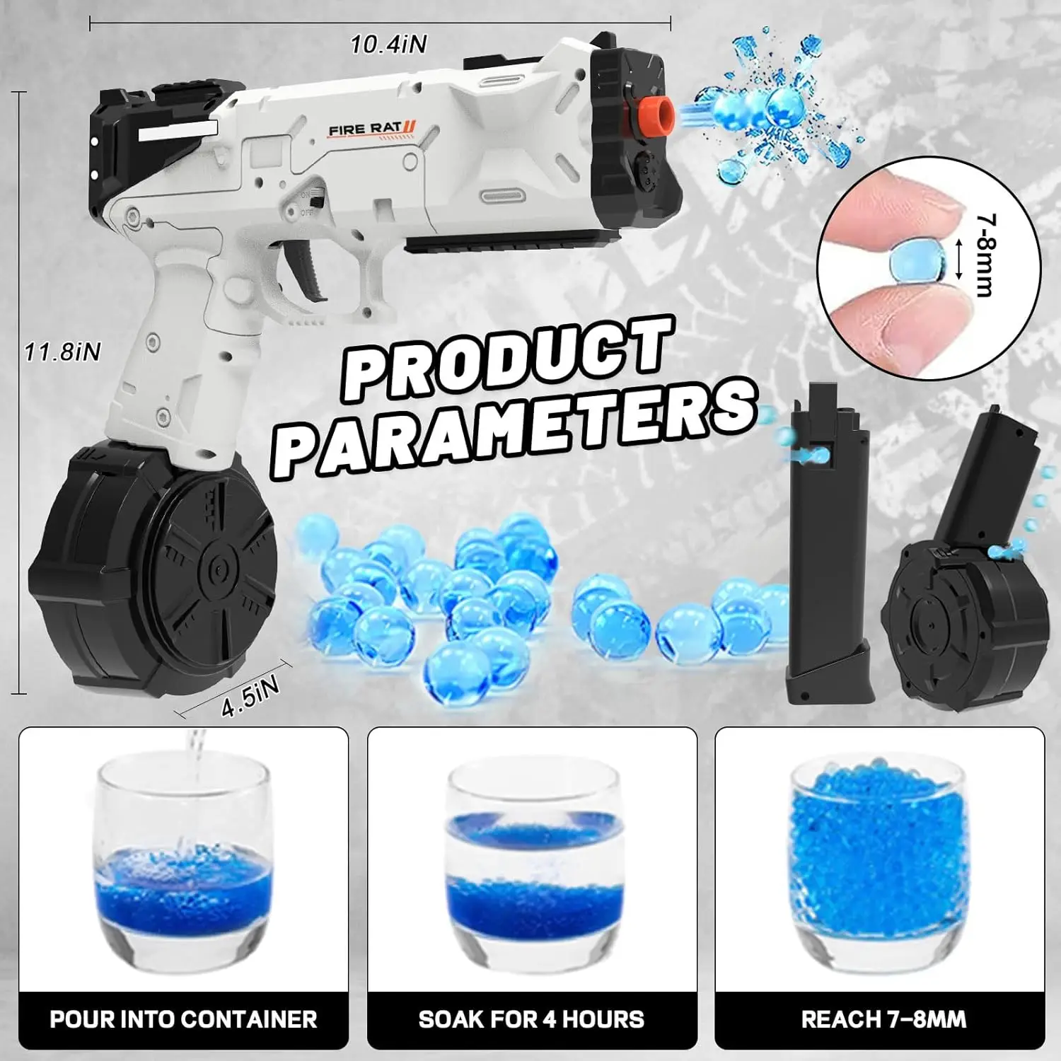 Automatic Splatter Ball Blasting ชาร์จของเล่นปืน Hydrogel เกมกลางแจ้งอาวุธ Pistola ลูกปัดน้ําปืนพกสําหรับผู้ใหญ่เด็ก