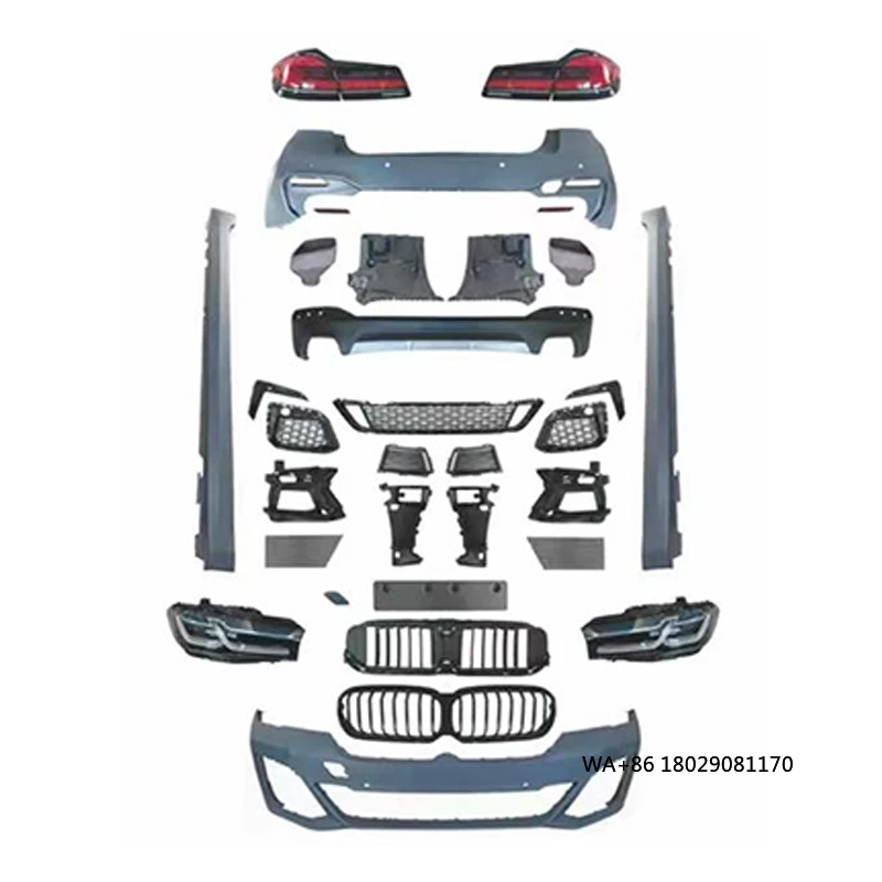 

For 5 Series G30 Upgrade G30 LCI Mt Style Body Kit Front Bumper Rear Bumper Hood Grille Headlight Tail Lights