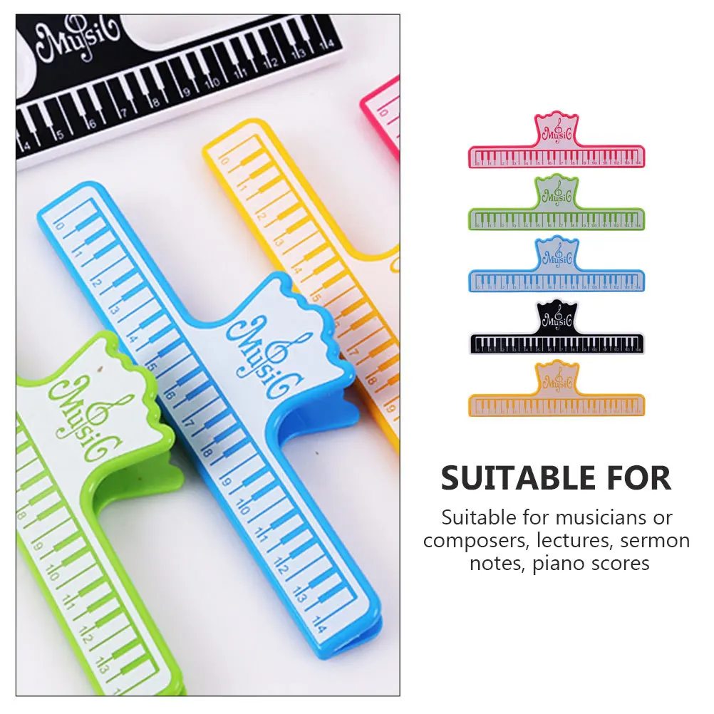 5 قطعة مقاطع كتاب البيانو ورقة بلاستيكية حامل الموسيقى لصفحة الكتاب تثبيت المشبك ملحقات الآلات الموسيقية مشبك النتيجة #6