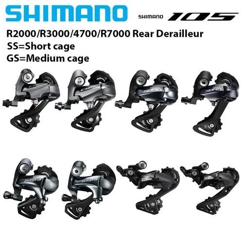 Shimano Claris R2000 SORA R3000 Tiagra 4700 105 R7000 SS GS desviador trasero de jaula media corta para bicicleta de carretera 8/9/10/11 velocidades