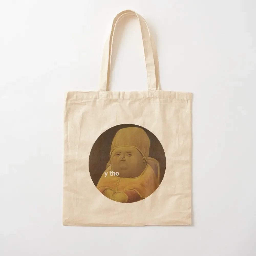 y tho memes medieval pope baby parody painting HD HIGH QUALITY ONLINE STORE Tote Bag Lady bag tote bag men