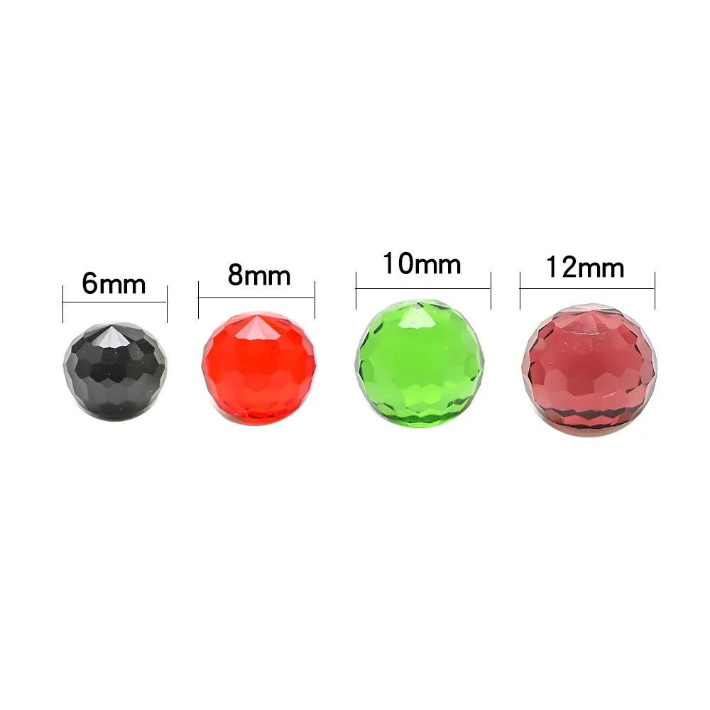 ZHUBI 6/8/10/12 Crystal round Non-Porous Flat Bottom Rhinestone Facet Non-Porous Crystal Glass Ball DIY Ornament Accessories