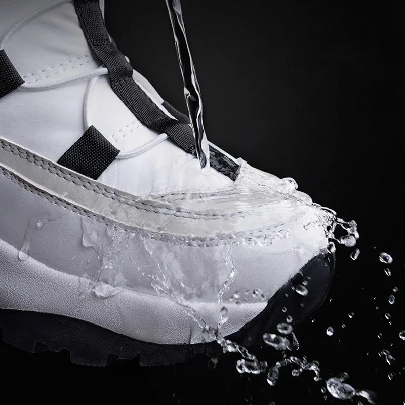Stivali da neve da uomo Caldi stivali da neve invernali in peluche Antiscivolo Stivali da esterno impermeabili in cotone Cerniera laterale Scarpe da sci maschili Marca