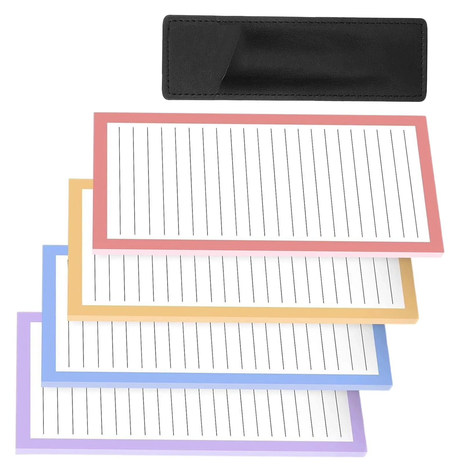 4pcs Magnetic Grocery List Pad Tear Off Fridge Memo Notepad with PU Pen Holder Self discipline Check in Book Shopping List Pads