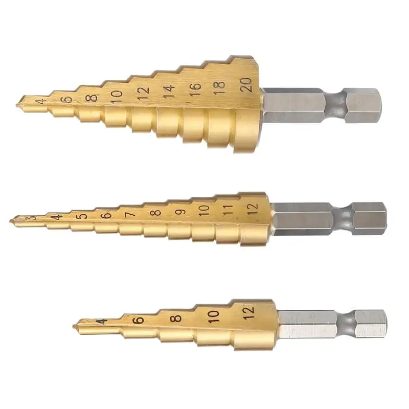 

Step Drill Bit Set 3pcs Cone Drill Bit Hole Drill Bit Cobalt Drill Bit Set Tapered Drill Bits Step Drill Bits For Stainless