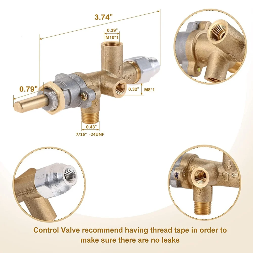 Replacement Control Safety Valve For Propane Gas Outdoor Patio Heater With Brass Construction Main Control Switch