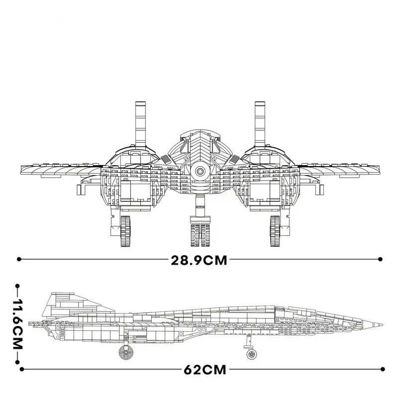 Military Technical USA SR72 Blackbird Stealth Reconnaissance Aircraft Building Blocks WW2 Fighter Airplane Model Brick Kids Toys