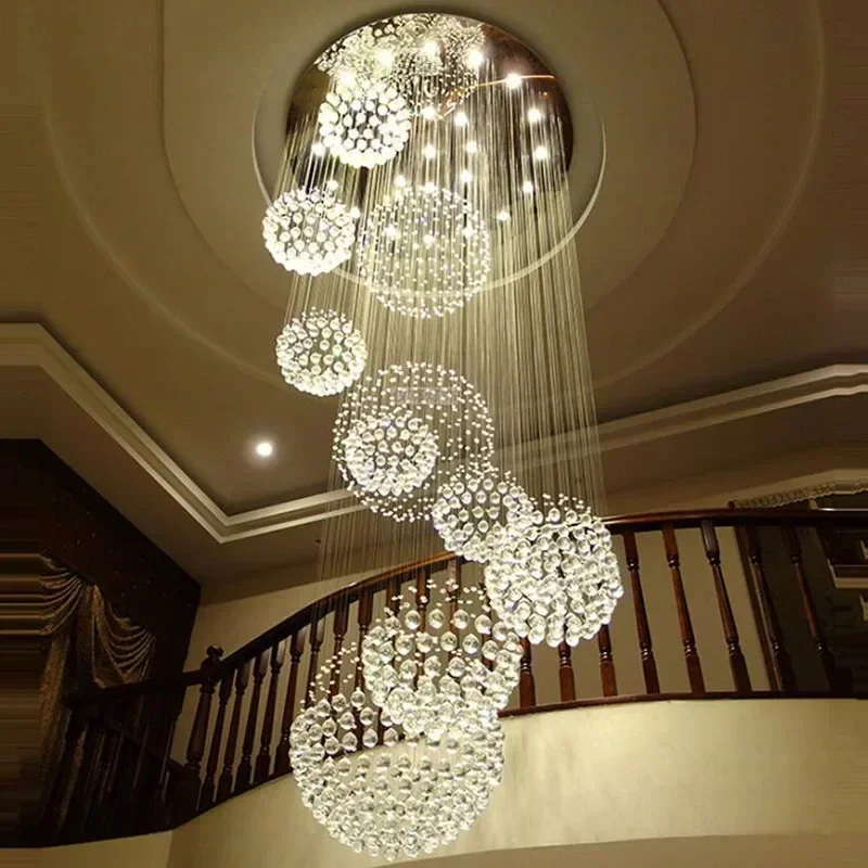Modern Large 13PCS Crystal Ball Chandelier Lustre Chandeliers  Lights D80xH300cm with 100% Quality Guarantee