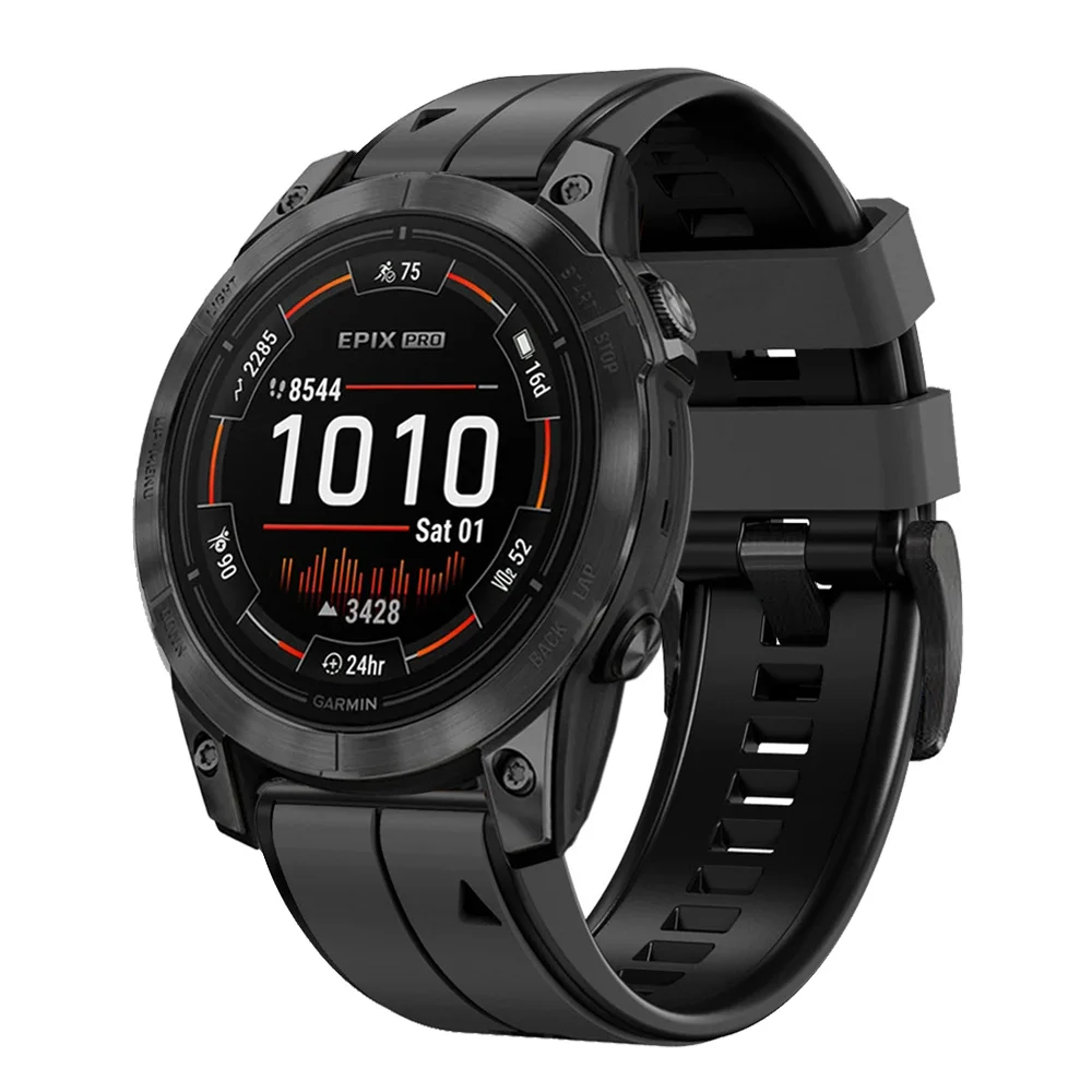 Correa de silicona de 22 y 26 mm compatible con Garmin Fenix 8, pulsera Quickfit Fenix E, 7 Pro, 7X Pro, 6, 6X Pro, 5, 5X Plus