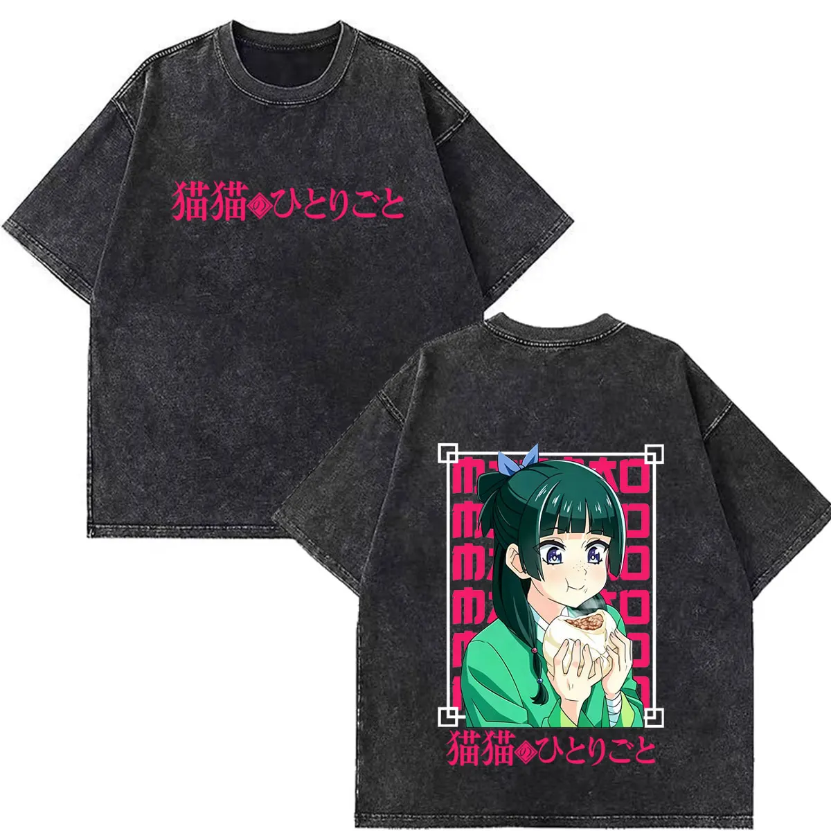 Anime The Apothecary Diaries Maomao Print T Shirt Men Women Fashion High Quality T-shirt Casual Cotton Vintage Washed T-shirts