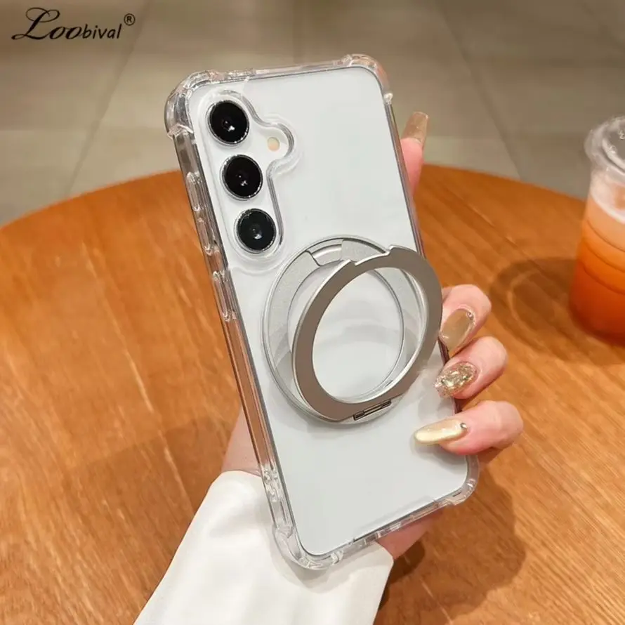 360 ° Drehbarer Ständer für MagSafe Clear Case für Samsung Galaxy A34 A54 A05 A05S A15 A35 A55 A06 Magnetische Halterung Sturzsichere Hülle – Detail 2