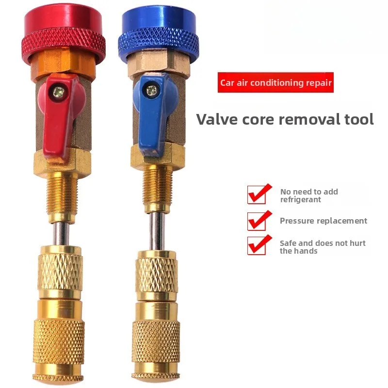 R134a R12 Valve Core Remover Installer Car Air Conditioning Valve Core Quick Remover Installer High Low Pressure Repair Tool