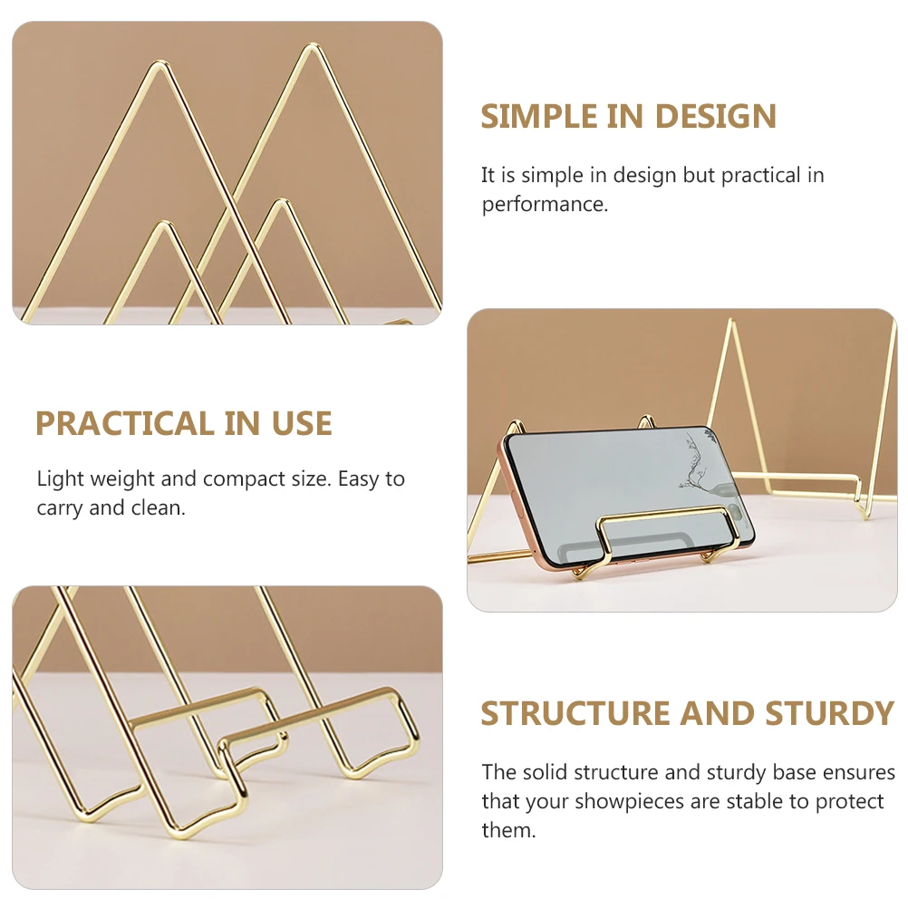 

2pcs Iron Art Display Stand Minimalist Book Holder For Phone Magazine Photo Frame Desktop Organizer Home Decoration