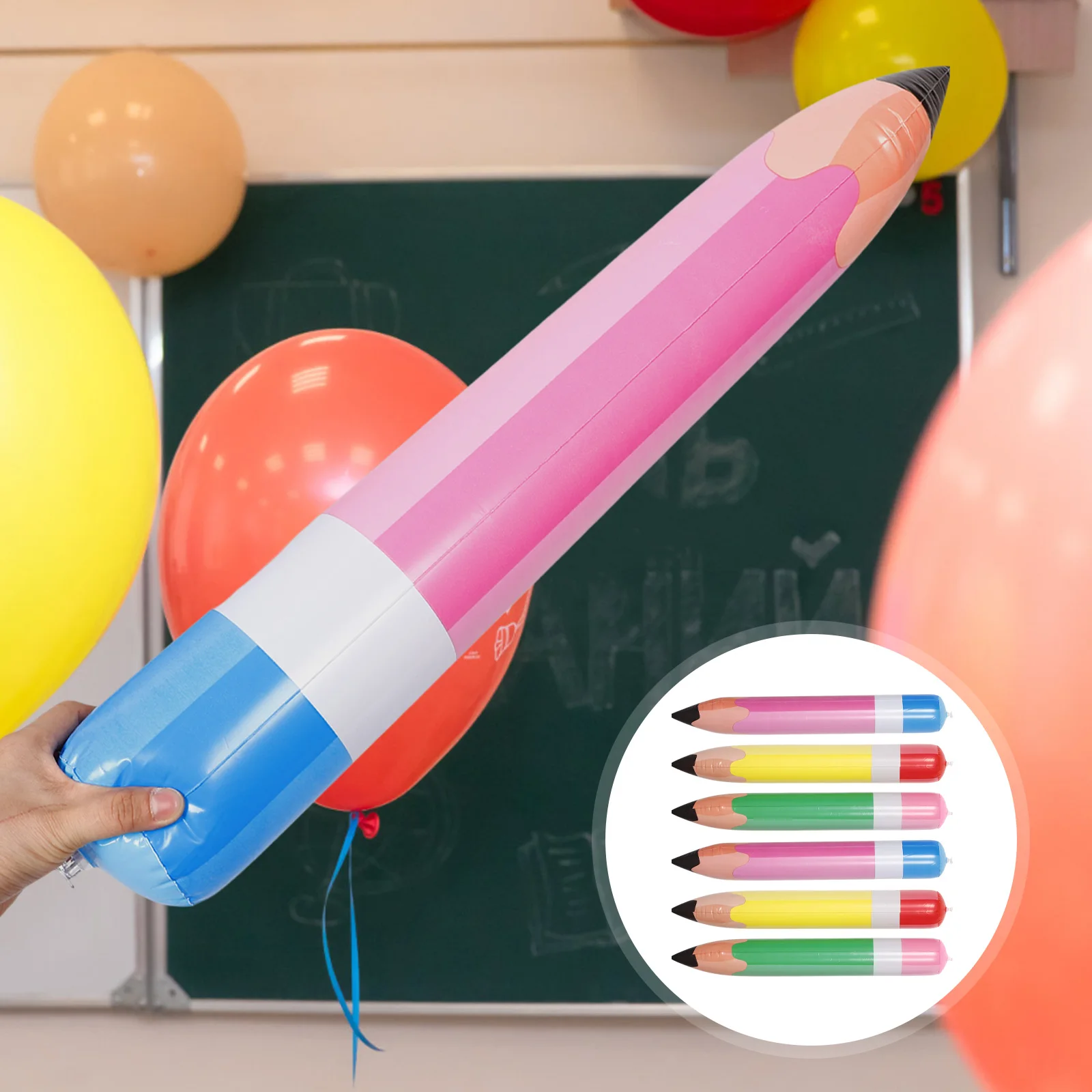 

6pcs Inflatable PVC Back to School Classroom Decorations Giant Balloons Photo Welcome Back To School Decorations Props