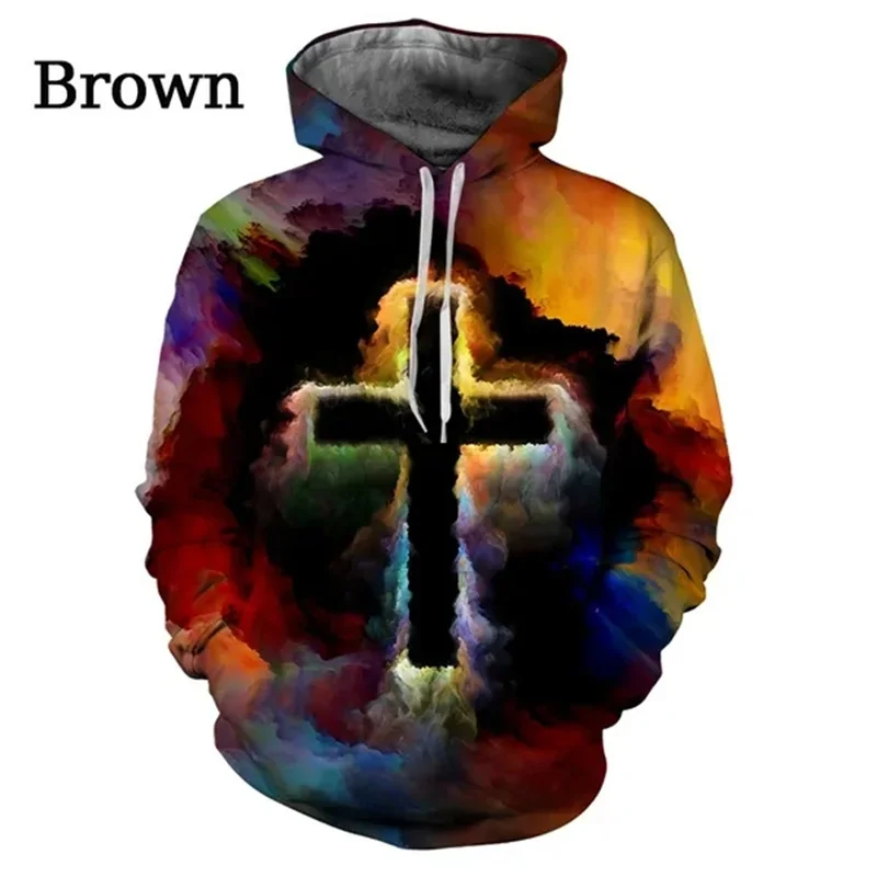 Christian Jesus Cross Graphic Hoodie Men Clothing 3D Printing Hoodies Women Harajuku Fashion y2k Pullovers Hoody Sudadera Hombre