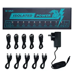 M-VAVE Isolated Power Guitar Effect Pedal 10 Isolated Outputs DC Output 9V 300mA Pedal Power Supply for Pedal Board Power