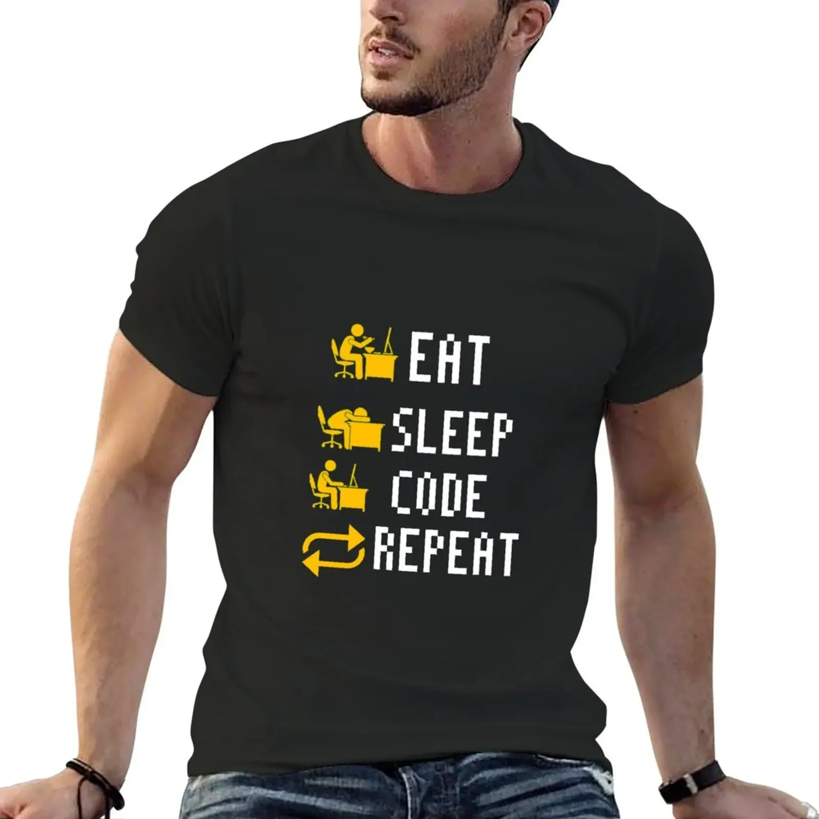 

Eat sleep code repeat, cute and funny gift for a programmer, son, wife, husband, daughter, father! T-Shirt