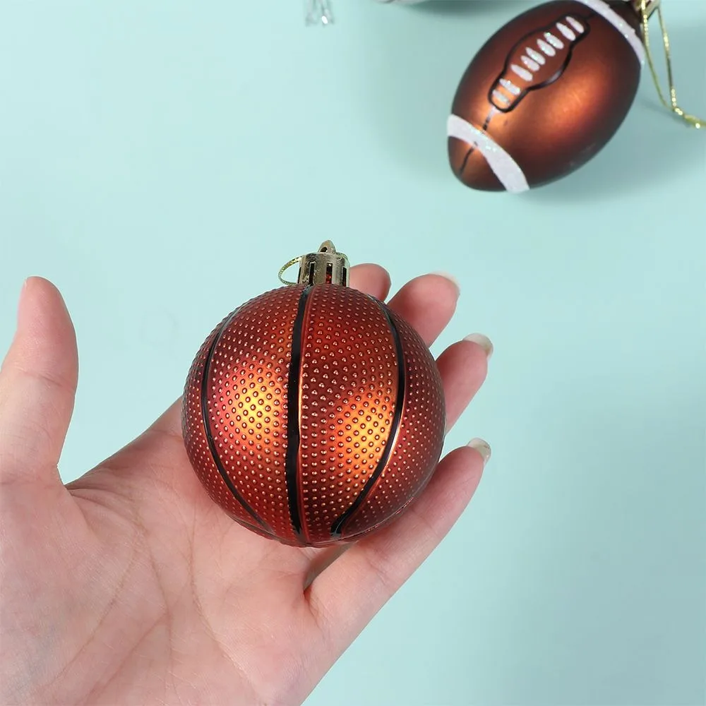 6Pcs 6cm Electroplated Ball Christmas Tree Ornament Plastic DIY Crafts Painted Christmas Decorations Hanging Ornament Pendant