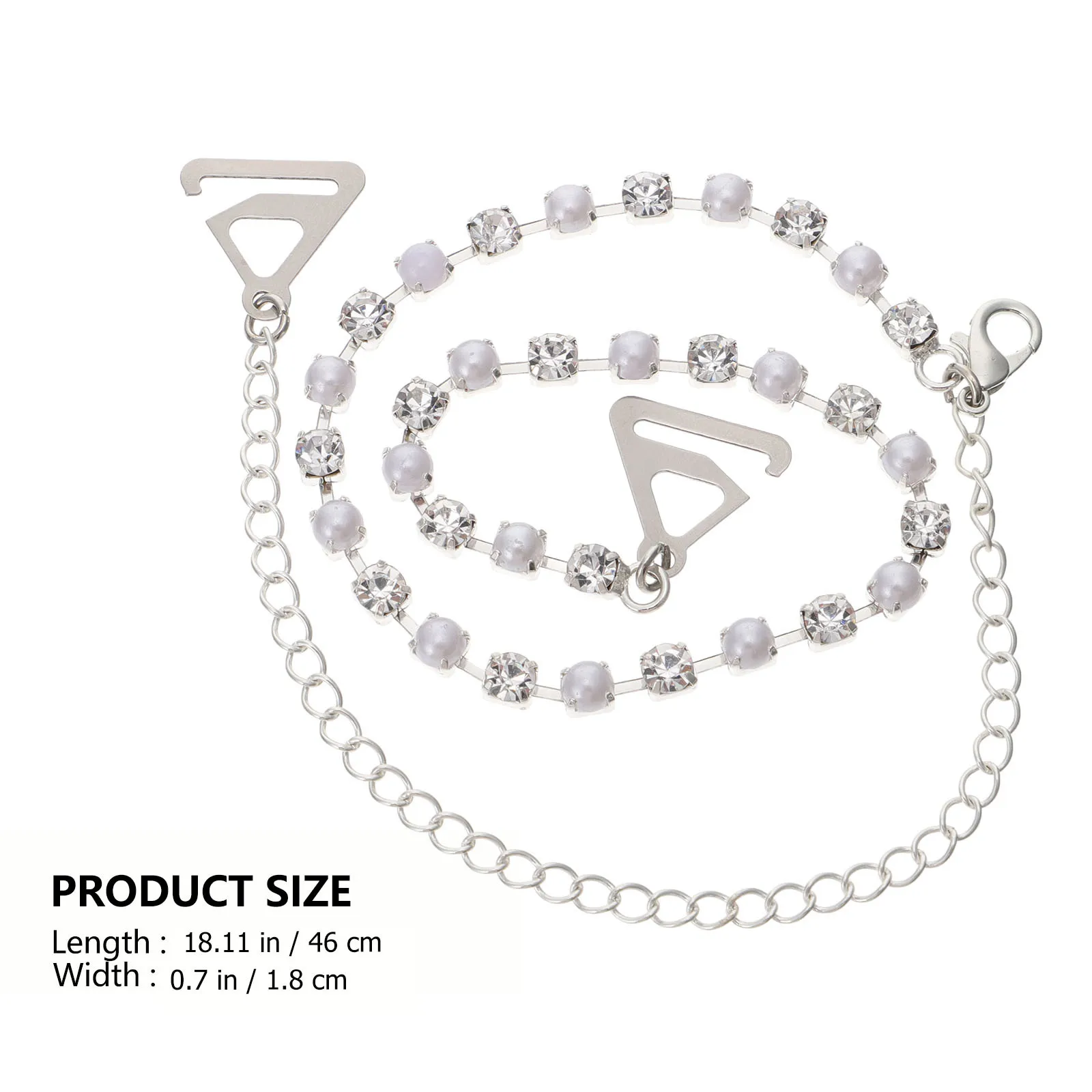 زوج واحد من أشرطة حمالات الصدر المصنوعة من اللؤلؤ الفاخر سهلة الإزالة بدون أكتاف ملابس داخلية غير مرئية فستان الزفاف وحزام الكتف