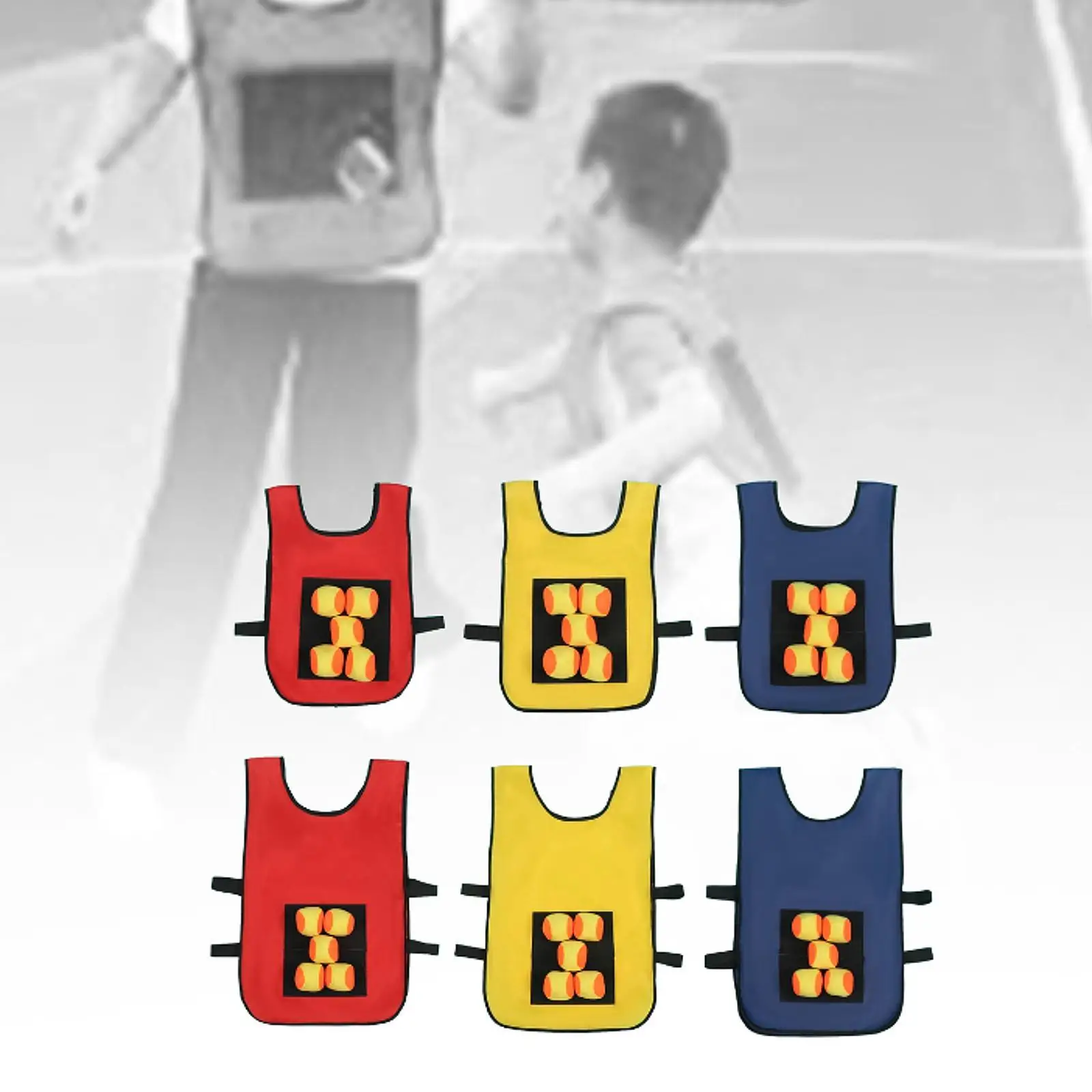 

Dodgeball Game Set Sticky Ball Vest, Throwing Game Playground Game Toy Target Ball Vest Toss Game for Camping Outside
