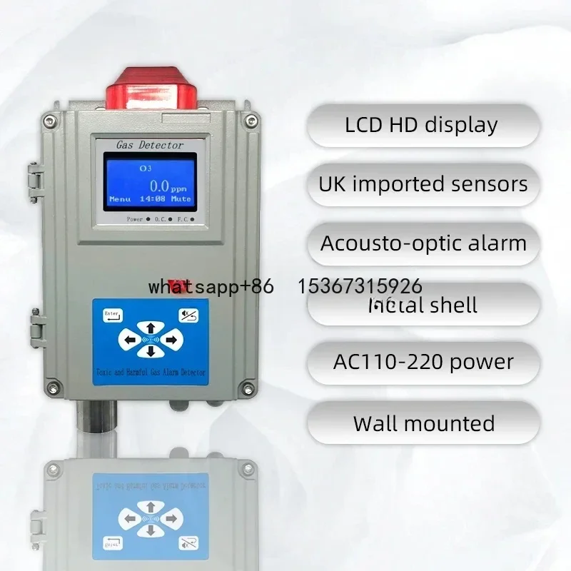 

Wall mounted Ozone monitor LCD display O3 gas leak alarm detector