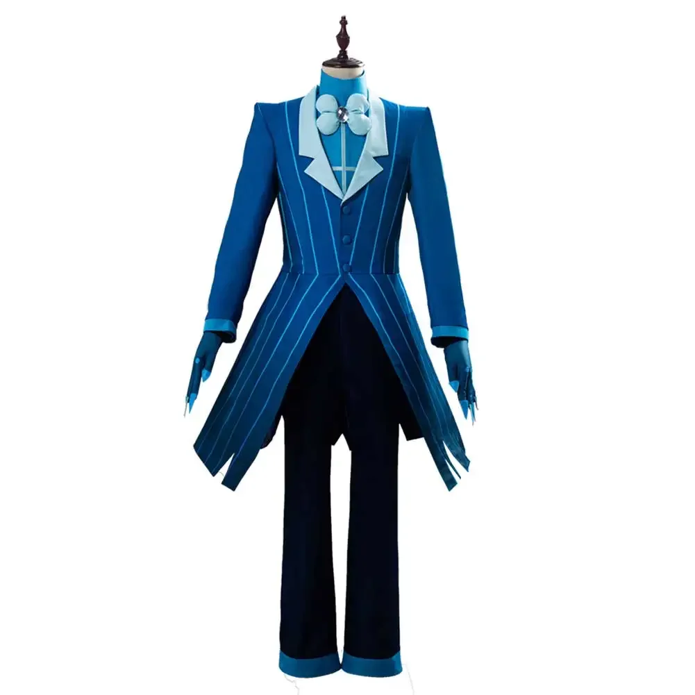 Hazbin disfraz de ALASTOR para Hotel, traje de uniforme azul para Halloween, Carnaval