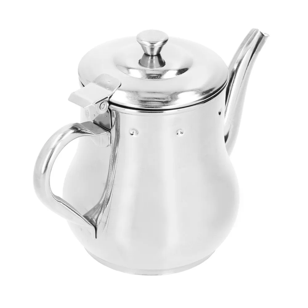 Stainless Steel Stainless Steel Tea Pot Durable Removable Strainer Oil Strainer Pot Rusty Proof Silver Teapot with Filter view 2