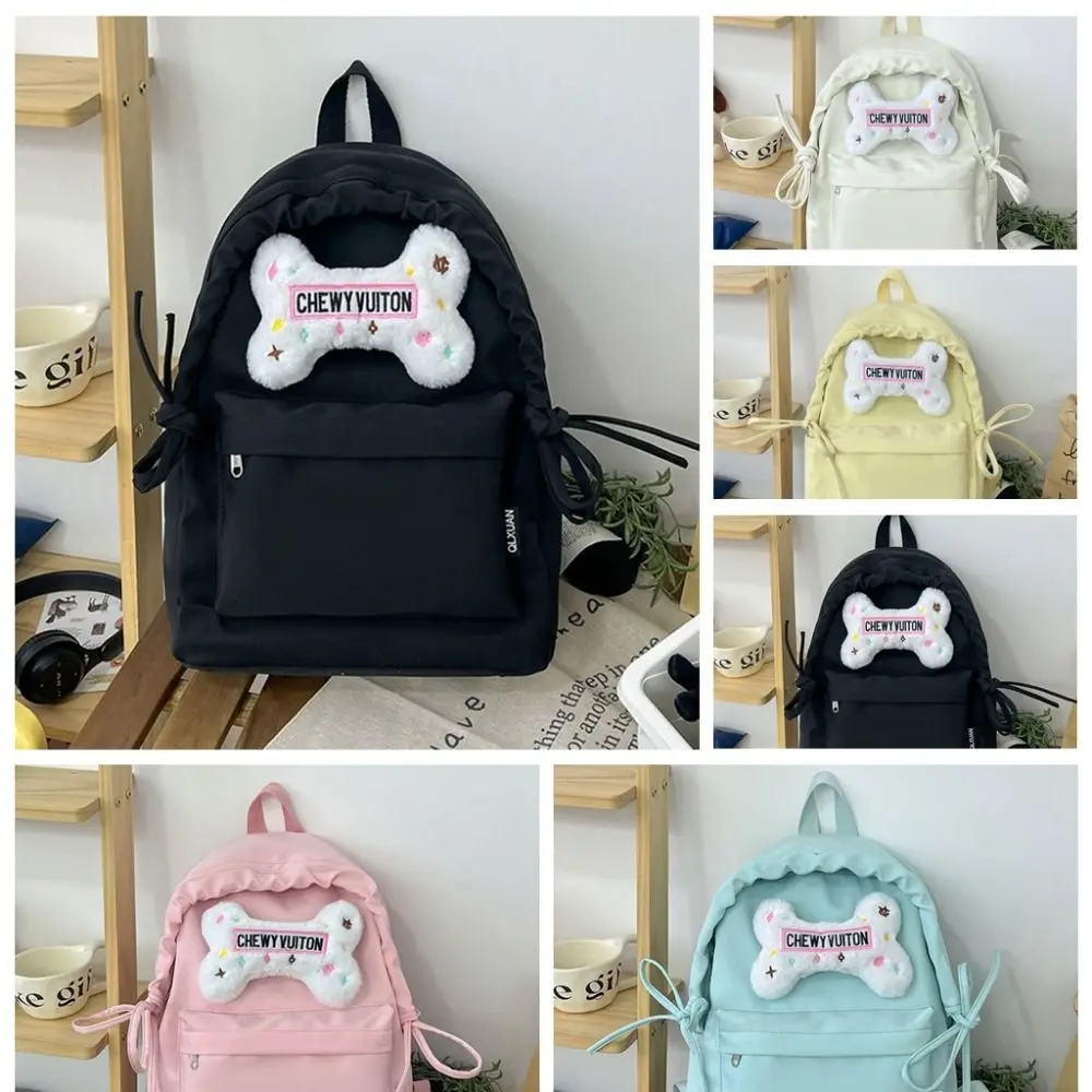 JK Bowknot Backpack Girl's Heart Korean Style Students School Bag Travel Bag Large Capacity Teenagers Shoulder Bag Travel