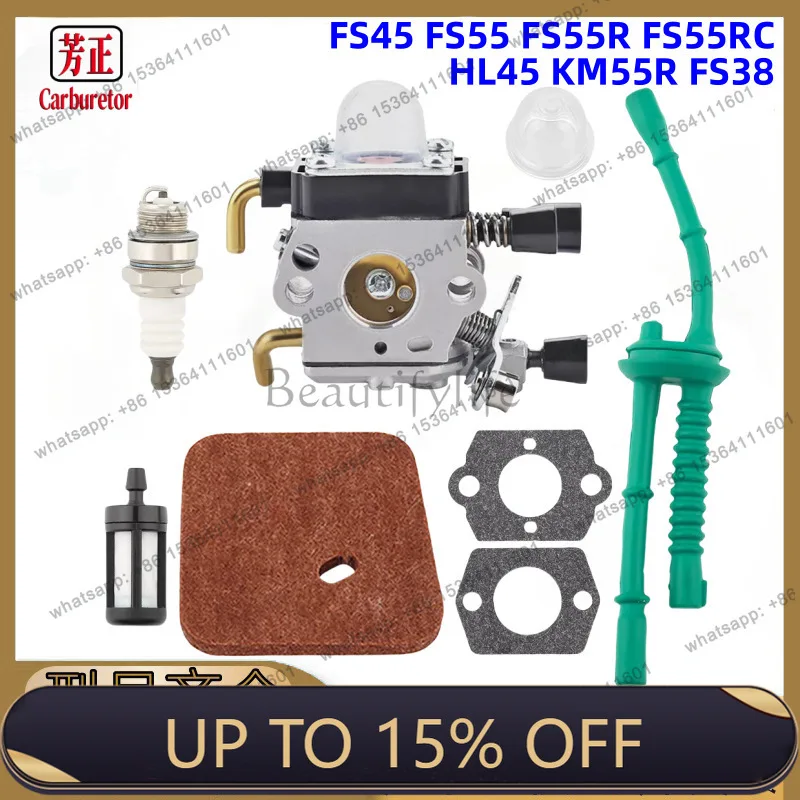 LS Carburetor for FS45 FS55 FS55R FS55RC HL45 KM55R FS38 Fuel Line