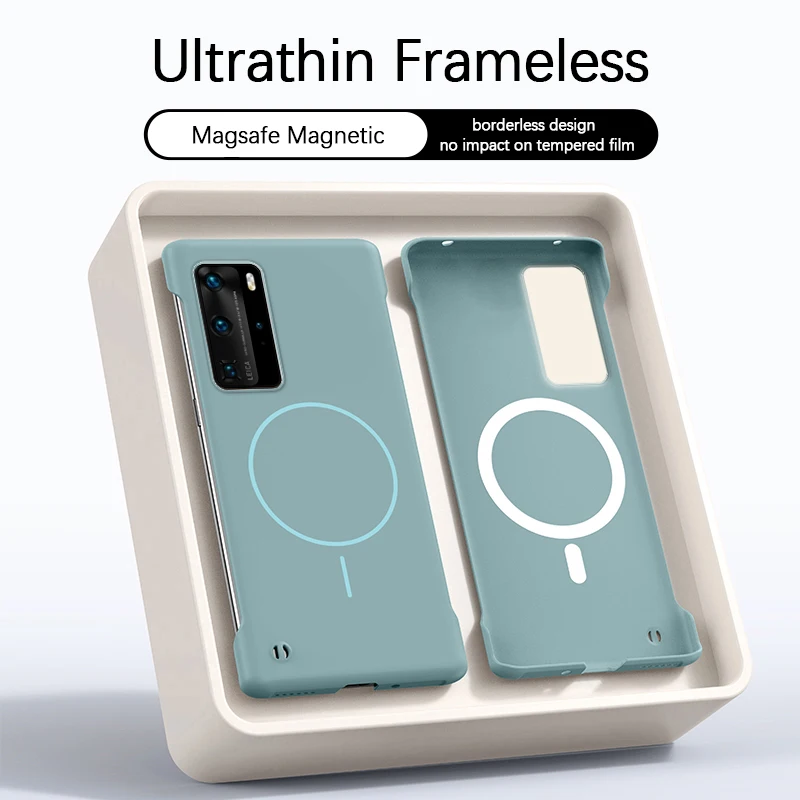 Magnetic Phone Case for Huawei P40 Pro Plus Pro+ P40Pro 5G Funda Hard Camera Protection Original Shockproof Frameless Back Cover
