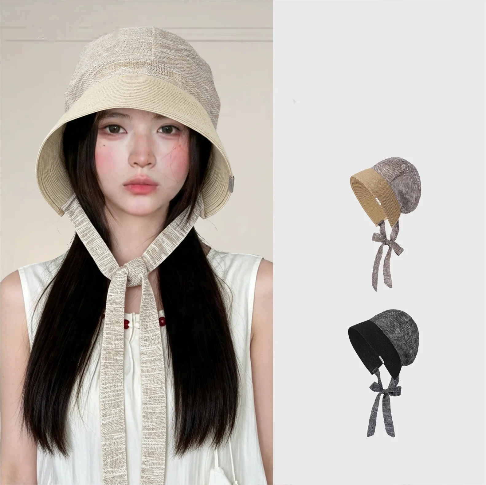 Japanese-style Straw Cap & Baseball Cap Women Sun Hat UV Protection Breathable Bucket Hats