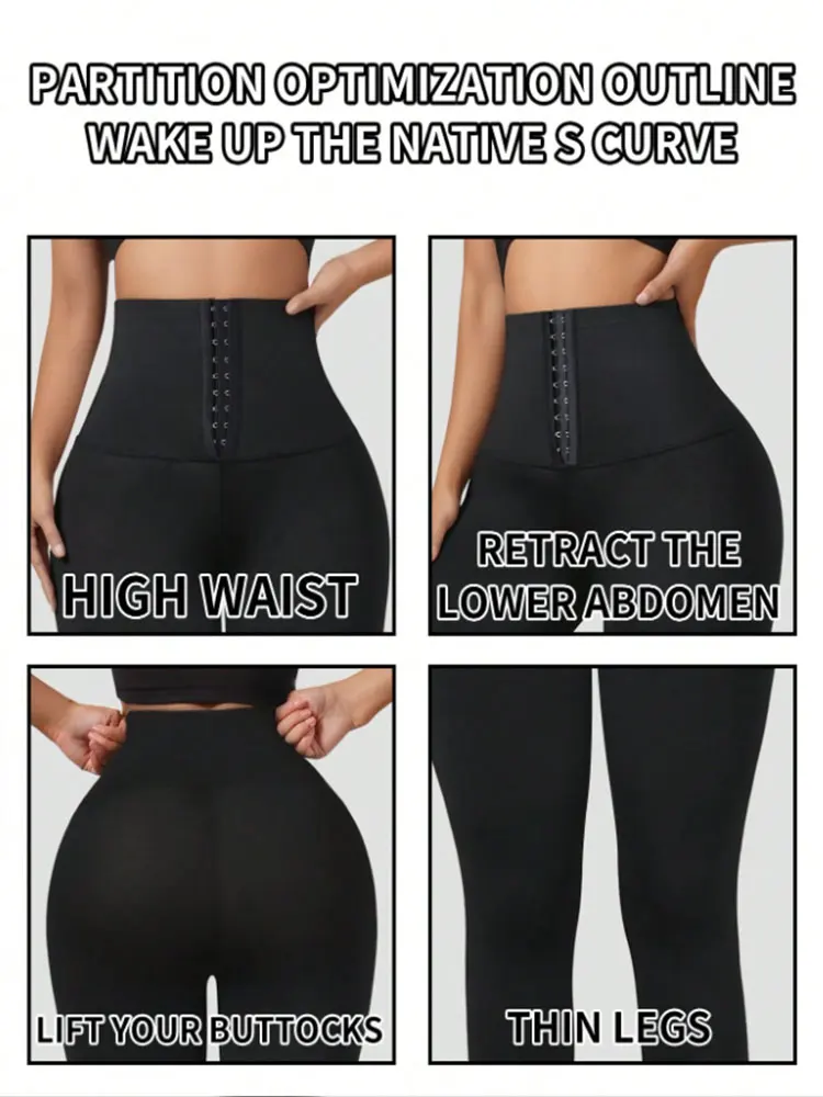 Leggings de Yoga con Cintura Alta y Botones, Control de Abdomen, Levanta Glúteos, Ajuste Delgado, para Uso Casual al Aire Libre, Estilo Primavera-Otoño