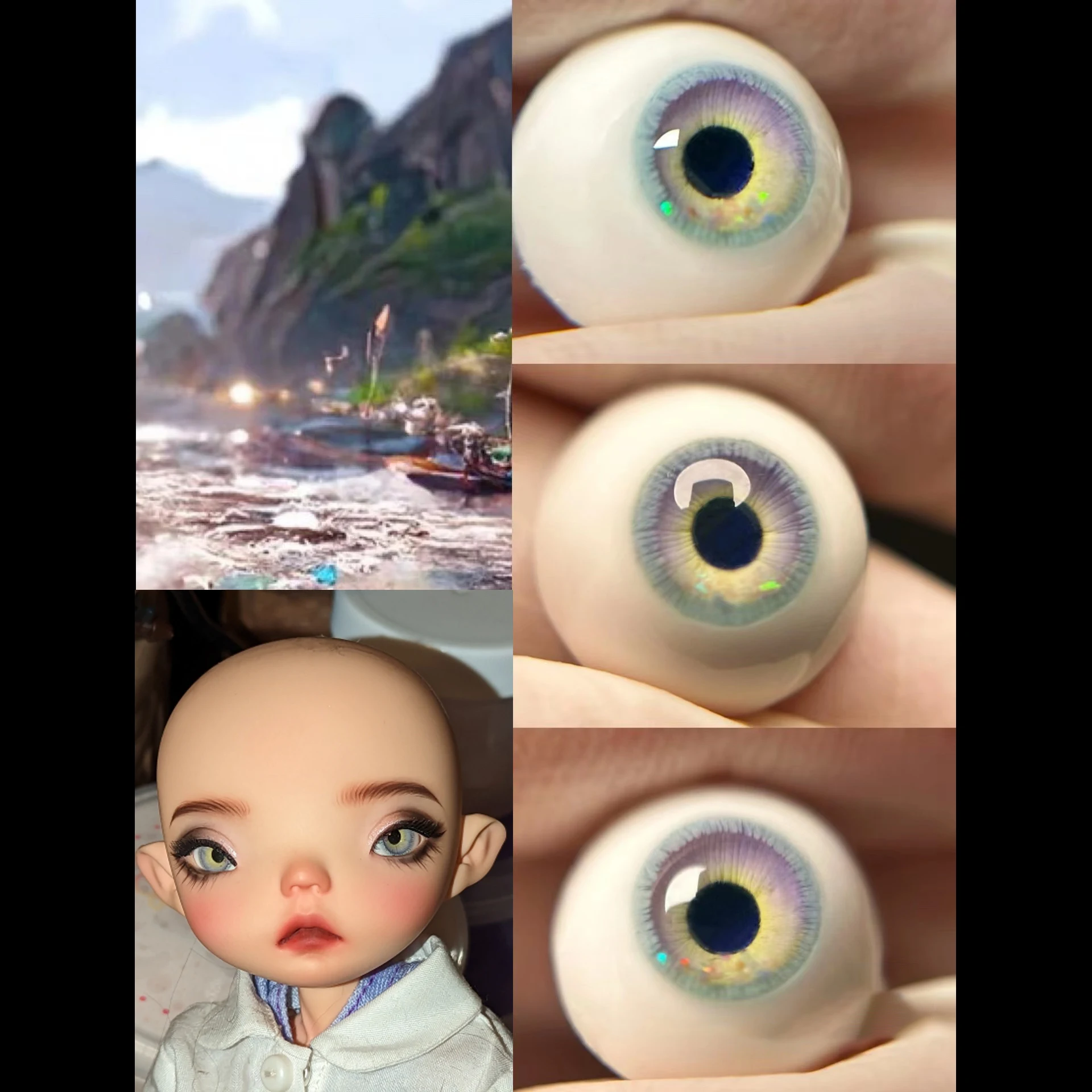 8mm/10mm/12mm/14mm/18mm Resin Eyes Colorful  Eyes Doll Accessories For 1/6 1/8 1/3 BJD Doll OB11 DIY Handmade Eyeball