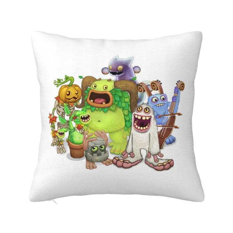 Custom Nordic Style My Singing Monsters Video Game Cushion Covers 45x45cm Soft Pillow Case for Sofa Car Square Pillowcase