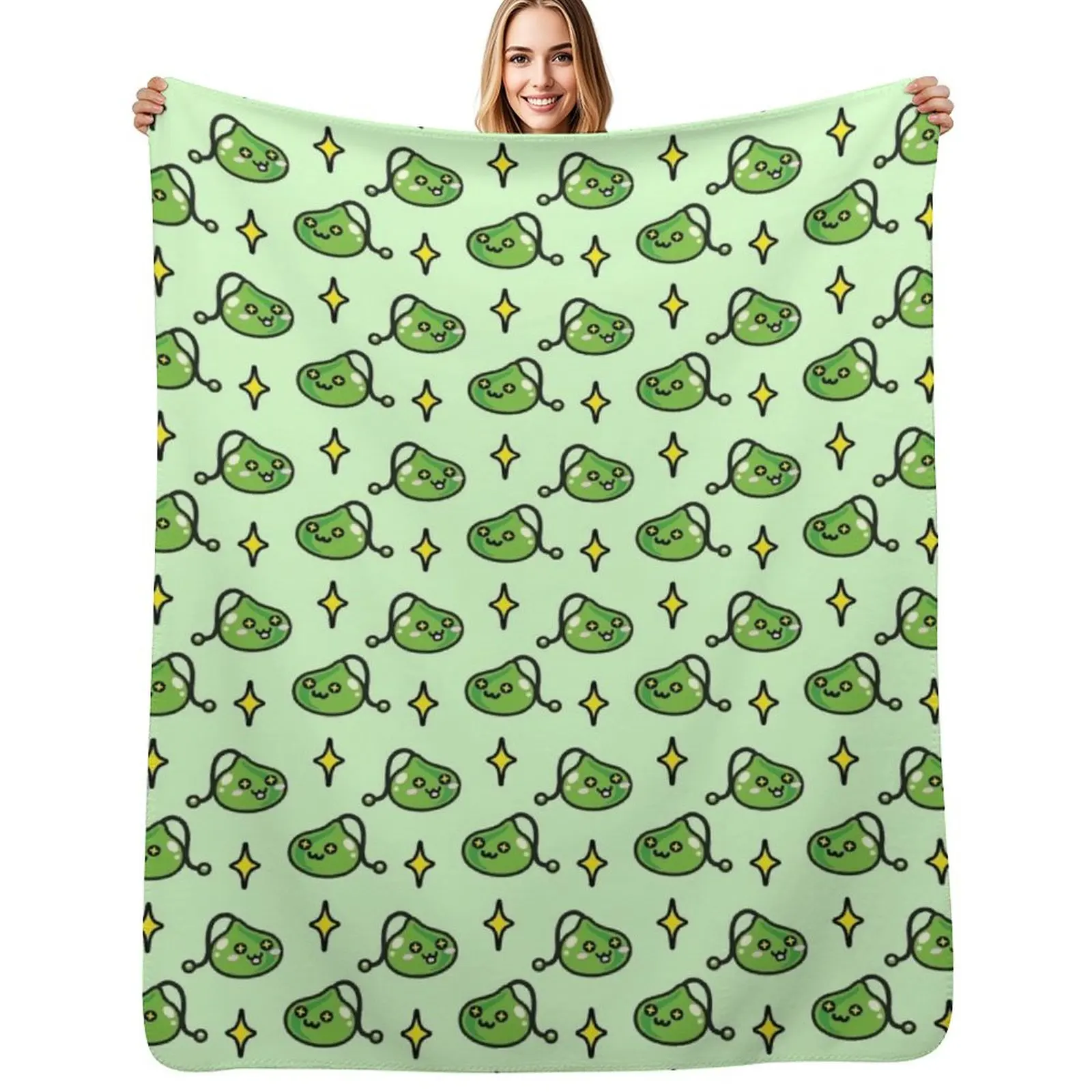 

Cute Maplestory Slime Throw Blanket Travel Size Cozy Blanket for Plane Train