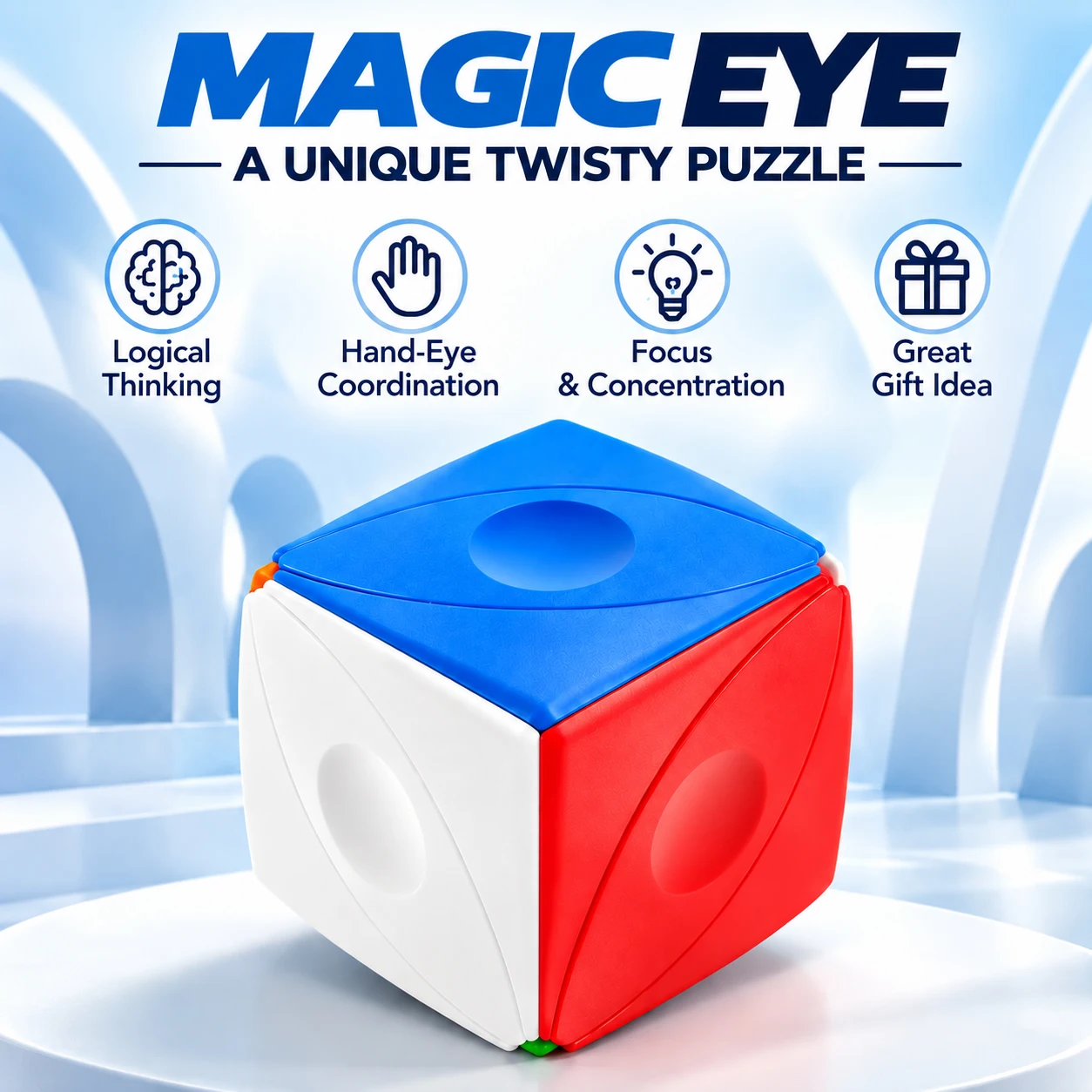 Magic Eye Shape Cube Twisty Puzzle, Smooth Turning, Colorful 3D Puzzle Cube for Kids, Educational Puzzle Toy & Gift