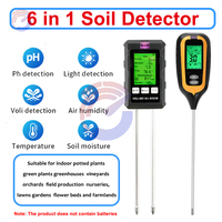 LCD Digital Soil Tester Soil Fertility PH Temperature Moisture Environmental Sunlight Humidity Detector Gardening Soli Analyzer