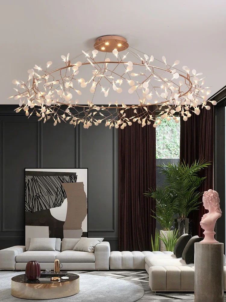 Nordic Chandelier Modern Luxury Living Room Kitchen Firefly Led Ceiling Pendant Lamp Indoor Creative Minimalist Home Decoration