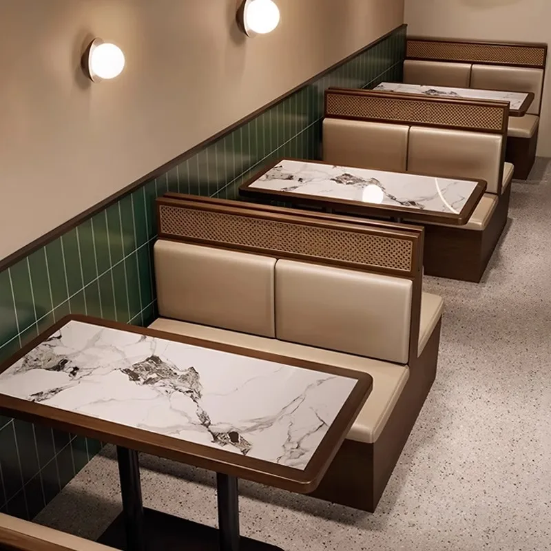 Theme restaurant, booth, sofa against the wall, tea house, coffee shop, hot pot restaurant, barbecue, restaurant table and chair