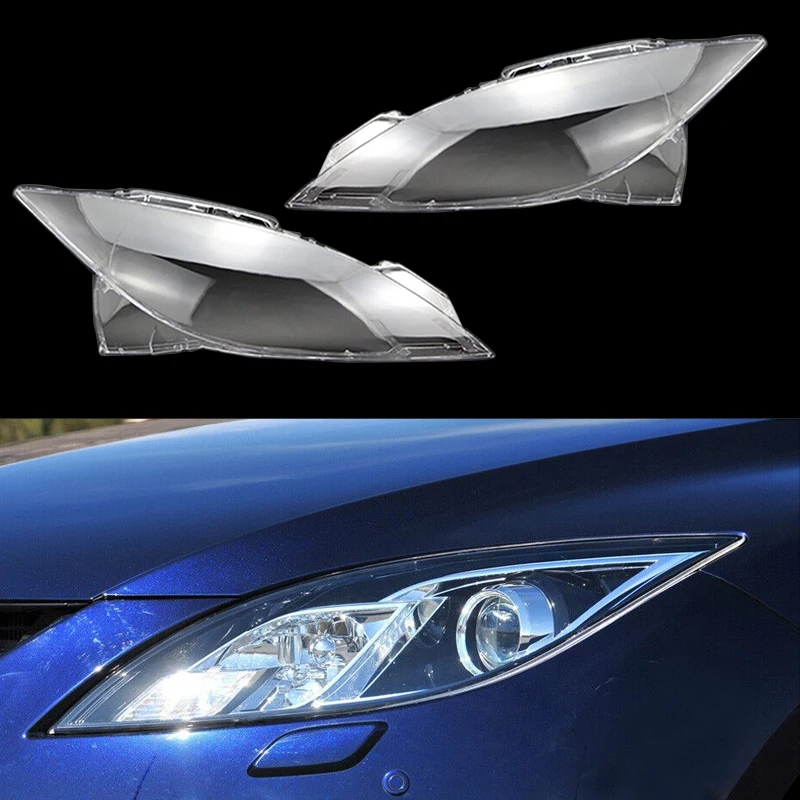 

1 Pair Front Headlight Lens Covers Clear PC Plastic Fit for Mazda 6 2009 2010 2011 2012 2013 2014 2015