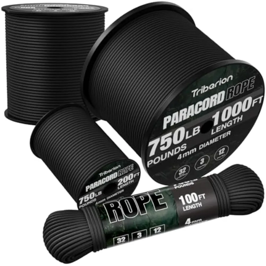 Para Cord 1000Ft - Paracord Rope 750 lb - 1000ft/