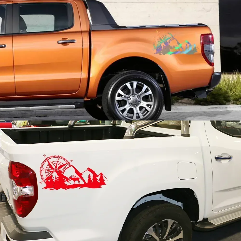 Car Sticker For Toyota Hilux Isuzu Dmax Dodge Ram Ford F150 Mitsubishi L200 Truck Graphics Mountain Compass Pickup Decor Decals