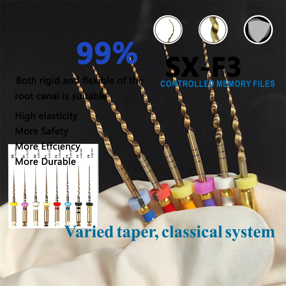 Dental Rotary Files Files 21mm 25mm SX F3 Niti File System Assorted Green Packing Root Canal Needle Stomatology endomotor f4 f5