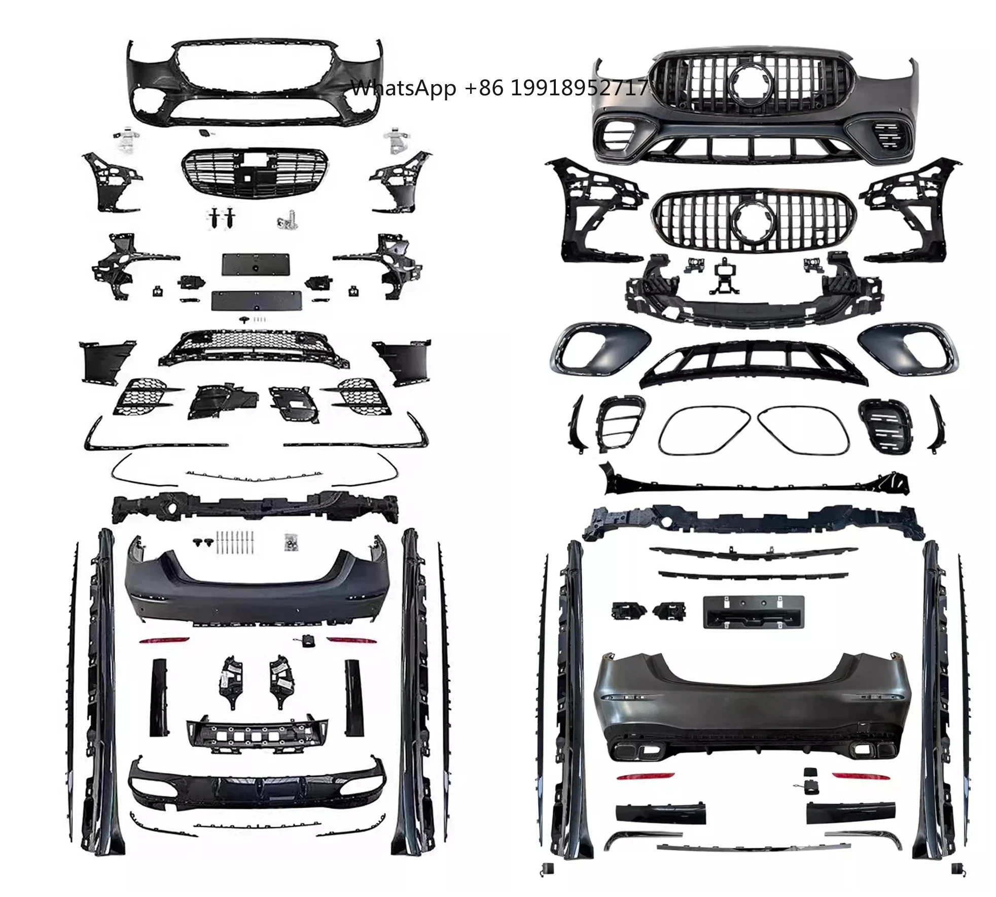 

Car Body kit surround Front rear bumper assembly Side skirts grill For S400 450 modified S63 W223 AMG