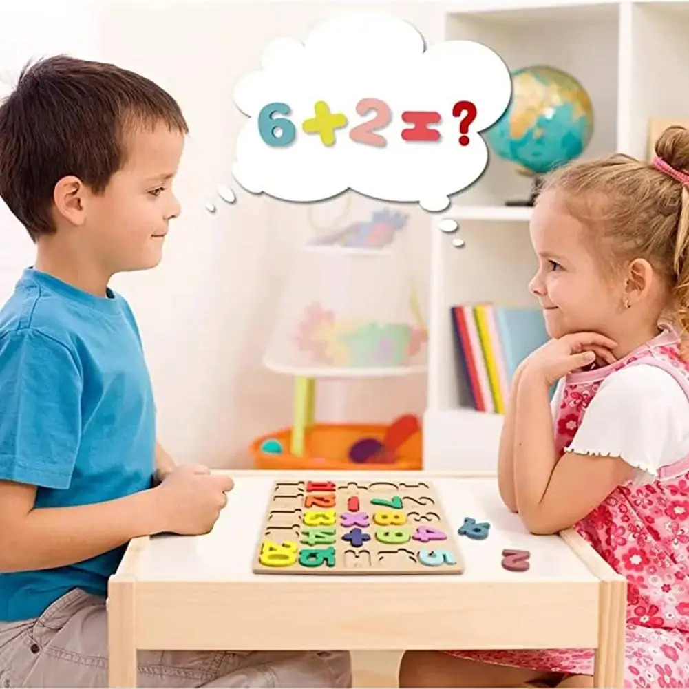 カラフルなアルファベット数字木製パズル子供向け知育マッチングゲーム幼児早期教育玩具