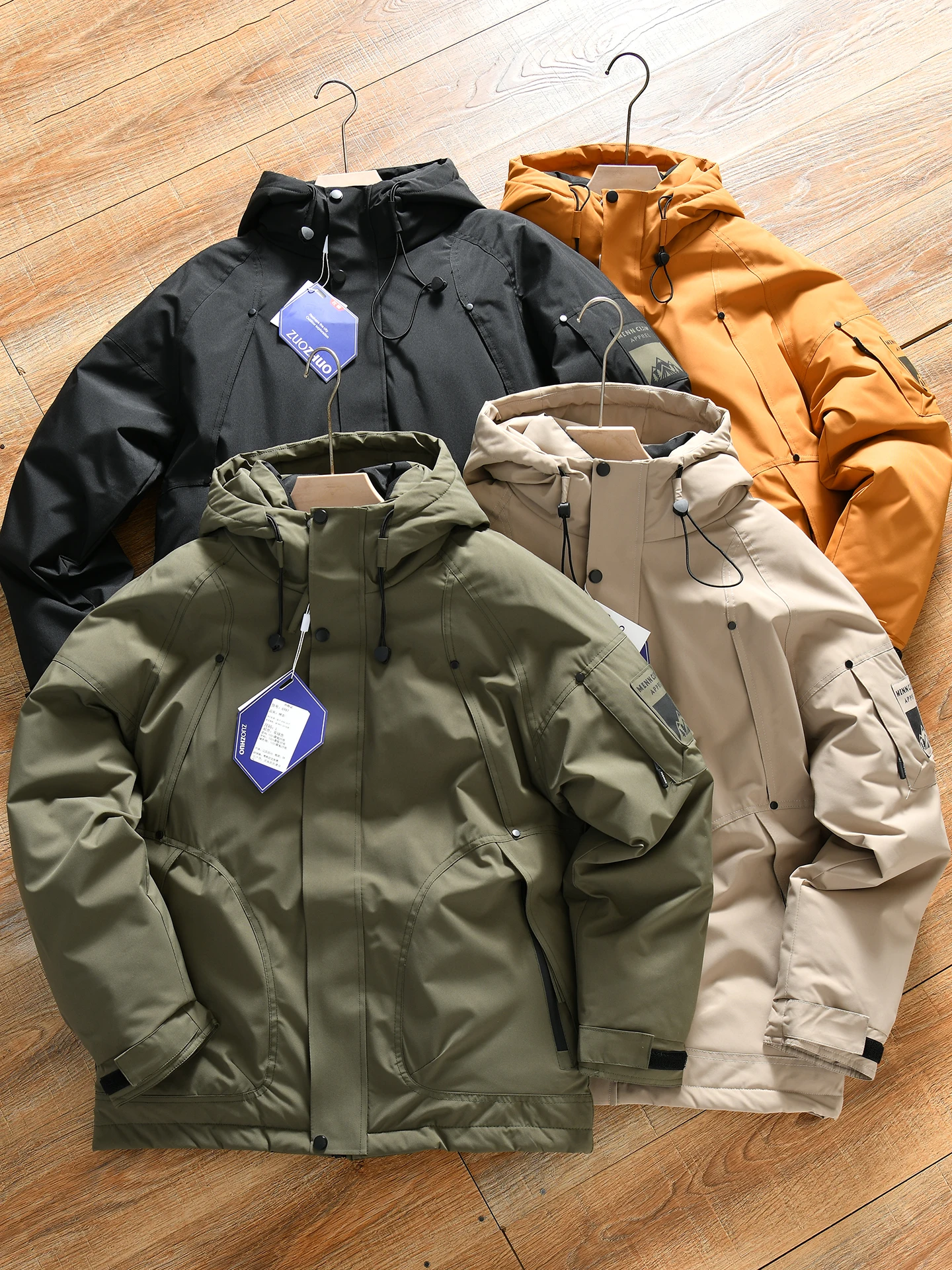 

Outdoor Men's Thickened Warm Hooded Cotton Jacket Graphene Technology Windproof Waterproof Winter Coat Standard Fit Polyester...