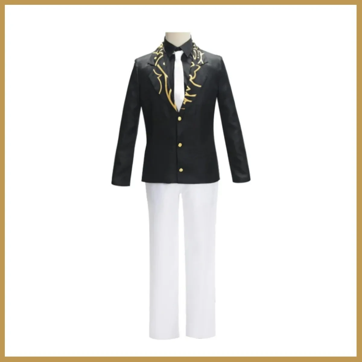 Anime Kibutsuji Muzan Wig Black Coat Cosplay Costume Uniform Shirt Formal Hat Full Set Man Woman Christmas Carnival Dress Up