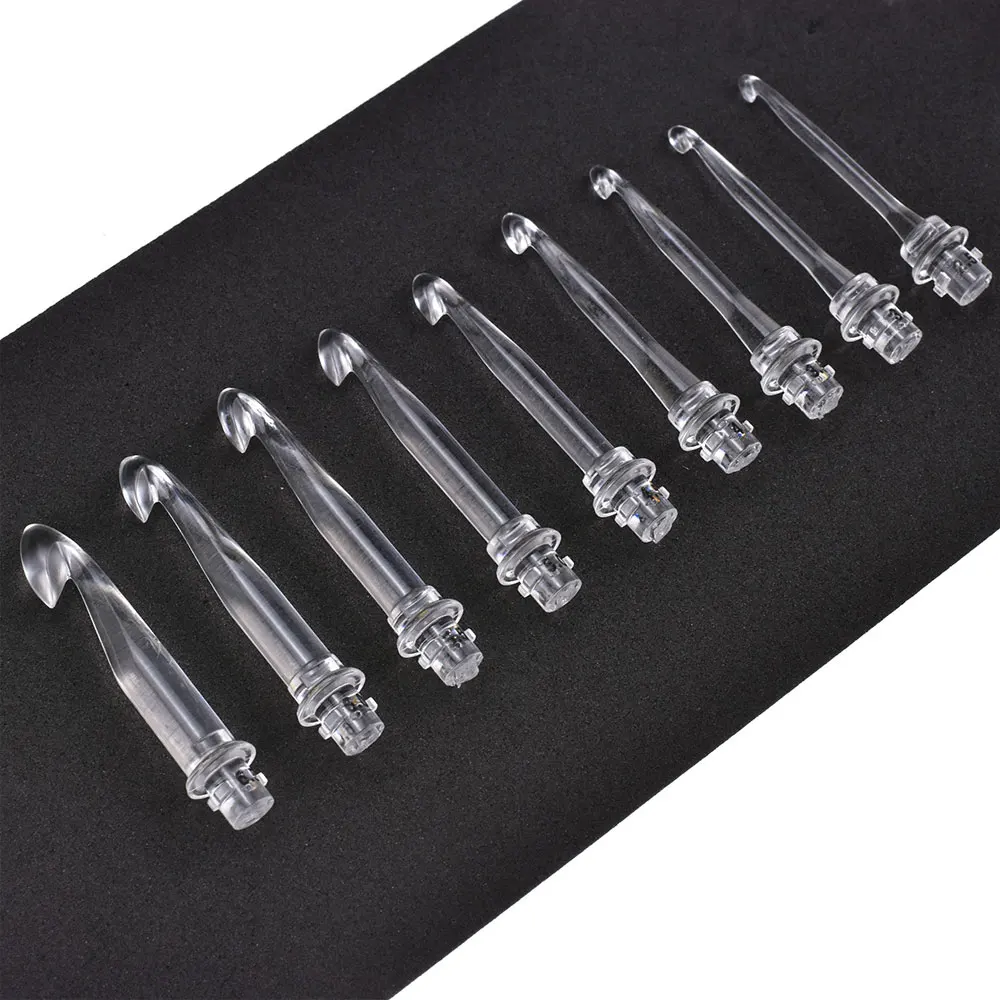 9 in 1 USB Light Up Crochet Hooks Knitting Needles Set